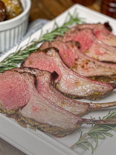 Smoked Rack of Lamb With Pistachio Crust