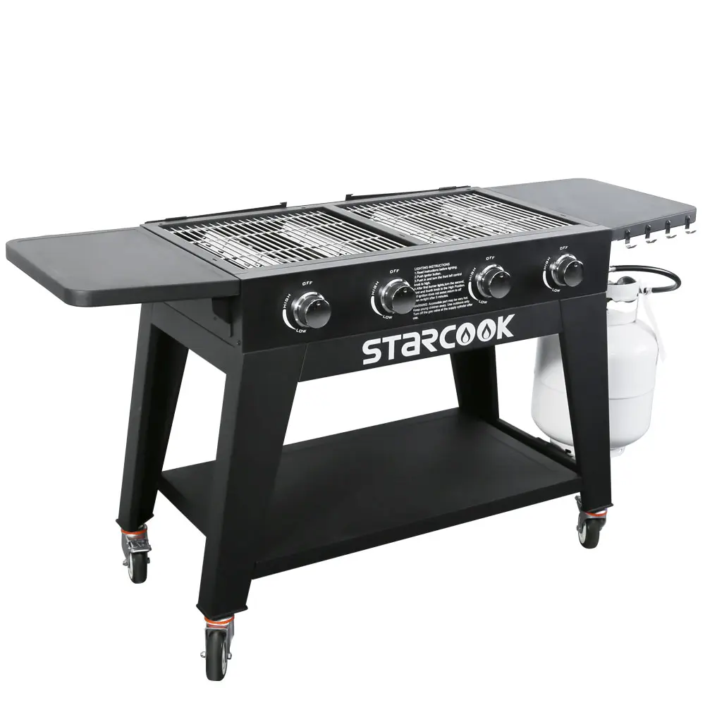 4 burner gas barbecue station